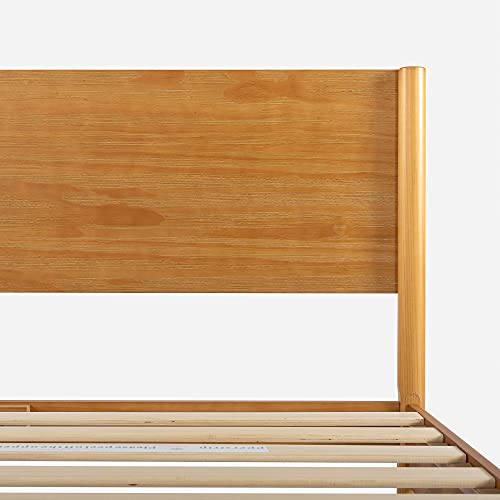 Zinus Allen Mid Century Wood Platform Bed Frame, Full - color: Natural, size: Full