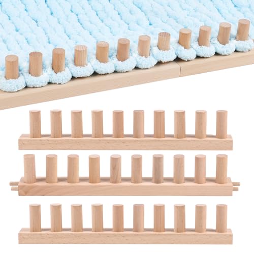 cenoz 46" Beechwood Chunky Knitting Blanket Loom Kit - Adjustable Size Hand Knitting Loom for DIY Throw Chunky Yarn Blankets Scarves Rugs, No Needles Required, Blanket Loom Gift for Beginners Starter - size: 46inch