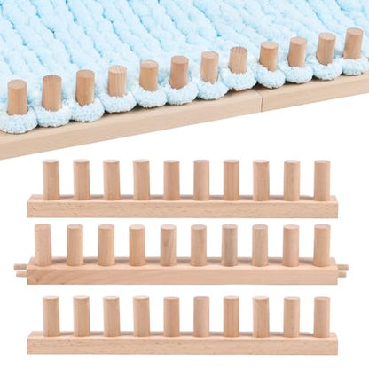 cenoz 46" Beechwood Chunky Knitting Blanket Loom Kit - Adjustable Size Hand Knitting Loom for DIY Throw Chunky Yarn Blankets Scarves Rugs, No Needles Required, Blanket Loom Gift for Beginners Starter - size: 46inch