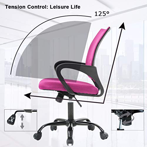 Office Chair Desk Chair Computer Chair Ergonomic Executive Swivel Rolling Chair with Lumbar Support,2 Pack - color: Pink, size: 2 Pcs