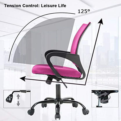 Office Chair Desk Chair Computer Chair Ergonomic Executive Swivel Rolling Chair with Lumbar Support,2 Pack - color: Pink, size: 2 Pcs