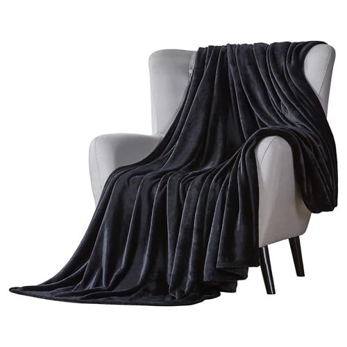 Walensee Fleece Blanket Plush Throw Fuzzy Lightweight (King Size 108x90 Black) Super Soft Microfiber Flannel Blankets for Couch, Bed, Sofa Ultra Luxurious Warm and Cozy for All Seasons - color: Black, size: 108"x90"