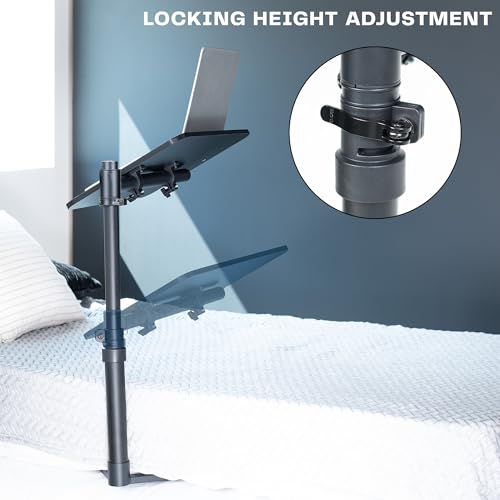 Height Adjustable Under Mattress 20 inch Bedside Desk, Works with Lofts and Beds Without Frames, Tilting Desktop, Fits Laptops, Books, and More, Black - size: 20"