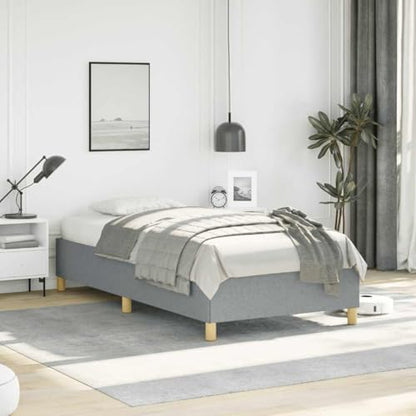Twin XL Bed Frame, Modern Upholstered Platform Bed with Breathable Fabric, Solid Engineered Wood Foundation, Light Grey, 13.8 Inch Low Profile - color: Light Gray, size: Twin XL & 13.8"
