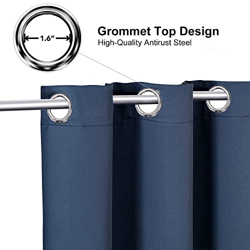 ChrisDowa Blackout Curtains for Bedroom and Living Room 40 Inches Long | 2 Panels Set, Thermal Insulated, Light Blocking, Room Darkening, Grommet, Window Drapes, Stone Blue, 29 x 40 Inch - color: Stone Blue, size: 29"W x 40"L (Pack of 2)