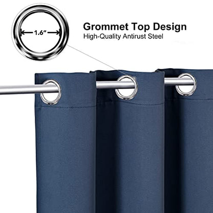ChrisDowa Blackout Curtains for Bedroom and Living Room 40 Inches Long | 2 Panels Set, Thermal Insulated, Light Blocking, Room Darkening, Grommet, Window Drapes, Stone Blue, 29 x 40 Inch - color: Stone Blue, size: 29"W x 40"L (Pack of 2)