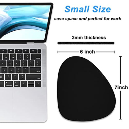 Rimilak Small Mouse Pad 6 x 7 Inch, Irregular Mini Mousepad, Black | Non-Slip Rubber Base, Waterproof Compact Mouse Mat for Laptop Computer Wireless Mouse Keyboard Home Office Travel - color: Black, size: 7L x 6W inches