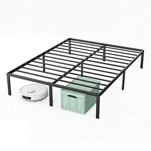 Sweetcrispy Full Size Metal Bed Frame, Platform Bed Frame, 12 Inch | Easy Assembly, Full Size 12 Inch Platform Bed Frame, Heavy Duty Metal Foundation Frame, Noise-Free Sturdy Steel Slats - color: 12 Inch Black, size: Full