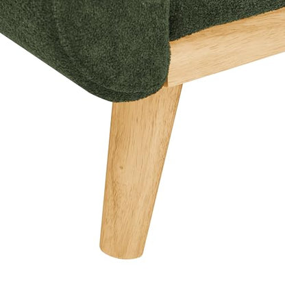 67" Green Loveseat Sofa, Mid Century Modern Love Seat Sofas and Comfy Couches for Living Room, Button Tufted Small Cloud Couch for Bedroom Office Apartment Small Space, Easy Assembly (Dark Green) - color: Dark Green