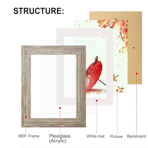 xnlkros Picture Frame Set 10 pack, Farmhouse Photo Frames, Gallery Wall Frame Collage, 8x10 5x7 4x6 Frames in 3 Different Finishes Picture Frames For Wall or Desk,Gray - color: Gray