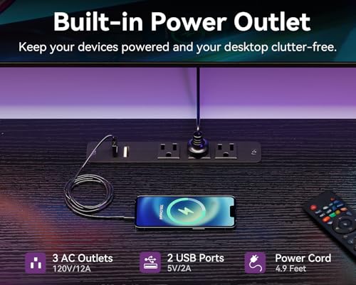 Casaottima LED TV Stand for 50–65 Inch TVs with Power Outlets & RGB Ligths, Gaming Entertainment Center with 4 Drawers & Storage, Media Console Supports Up to 75/85/95 Inch Wall-Mounted TVs, Black - size: 87 Inch