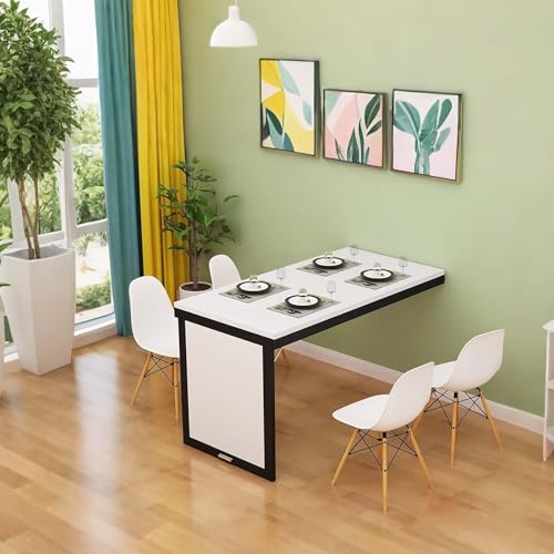 Wall-Mounted Folding Dining Table & Space-Saving Desk - Modern Black Floating Desk for Home OfficeDining Room & Living Room - Multi-Function 80x60cm - color: Black a, size: 80*60cm/31*24IN
