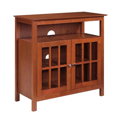 Convenience Concepts Big Sur Highboy TV Stand 36" - Modern Entertainment Center For TVs up to 40", Storage Cabinet for Dining, Living Room, & Entryway, Console Hall Table with Shelves, Cherry - color: Cherry