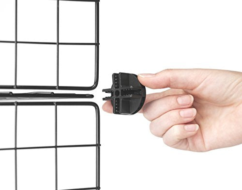 Whitmor Storage Cubes - Stackable Interlocking Wire Shelves -Black (Set of 4) - color: Black
