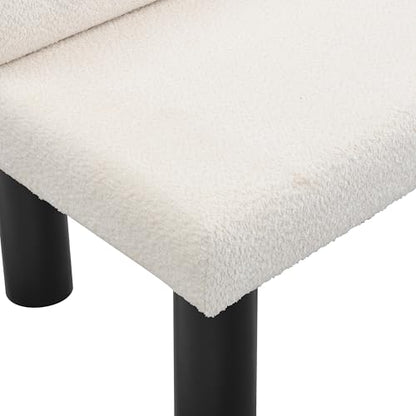 Christopher Knight Home Wally Boucle Upholstered Dining Bench, Modern Large Dining Room Chair, Entryway Ottoman Bench, Bedroom End of Bed Seating, Armless Desing and Wooden Frame, Milky White+Black - color: Milky White+black