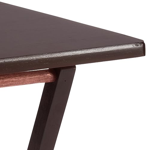 Amazon Basics Portable Foldable TV Tray Table with Storage Rack, Space-Saving Design, Sturdy Wood, 14.6" L x 19" W x 26" H, Espresso, 4-Pack - color: Espresso