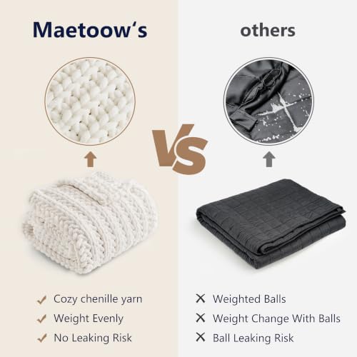 Maetoow Handmade 15 lb Soft Knitted Weighted Blanket