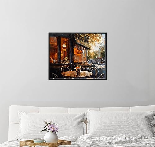 Coffee Corner Art Print Poster, Wall Art Painting Decor. Paint Splash Style Artwork. (Coffee Corner, 11x14 inches + (Black Frame)) - color: Coffee Corner, size: 14"L x 11"W