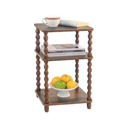 Fultyle Side Table, Small End Table with Storage Shelf, Modern Bedside Table Night Stand for Living Room, Bedroom, Office and Small Spaces (Rustic Brown) - color: Rustic Brown