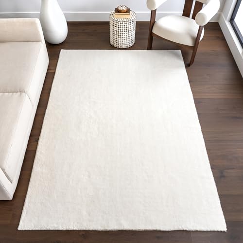 nuLOOM Loni Off White Solid Washable Area Rug, 8' x 10' - color: Off White, size: 8' x 10' (Rectangular)