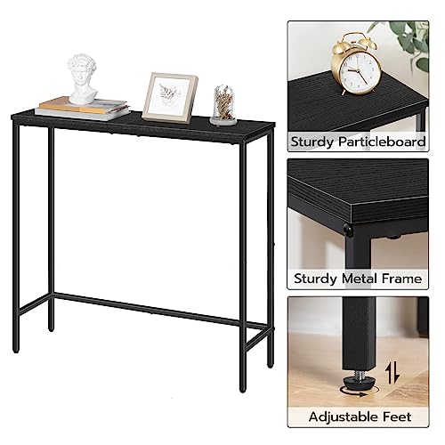 HOOBRO Narrow Console Table, 29.5" Small Entryway Table, Thin Sofa Table, Side Table, Display Table, for Hallway, Bedroom, Living Room, Foyer, Black BK75XG01 - color: Black