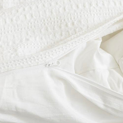 Dreamology Twin Waffle Duvet Cover, Twin Duvet Cover Set, 100% Cotton | Waffle Weave Duvet Covers with Zipper Closure, Soft & Breathable Duvet Cover Set,Bedding Set Twin 2 Pieces (Cloud White) - color: Cloud White, size: Twin