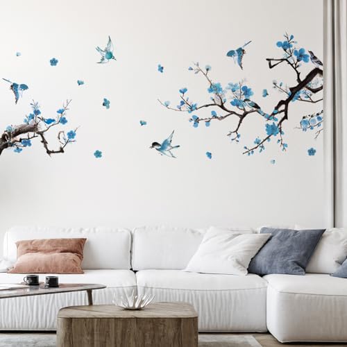 Zonon 6 Pcs Flowers Wall Decals Stickers Vinyl Removable Peel and Stick Colorful Dragonflies Floral Wall Murals Decor for Bedroom Living Room Nursery(Birds) - style: Birds
