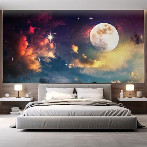 wall26 Wall Sticker/Wall Mural Pastel Galaxy Sunset Space & Astronomy Fantasy & Sci-Fi, Not Peel and Stick, Non-Woven Wallpaper Decorative for Bedroom, Living Room, Office - 48x72 inches - color: C09-2206-fo01, size: 48"x72" Premium Non-woven