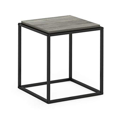 1-Tier Stackable Metal Frame End Table, Toolless Assembly Night Stand, Bedside Table, Side Table, for Bedroom, Living Room, French Oak Grey - color: French Oak Grey