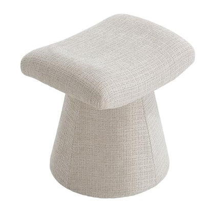 Modern Ottoman with Soft Padded Seat, Multifunctional Vanity Stool, Upholstered Footrest Stool for Living Room and Bedroom - color: Soft Taupe