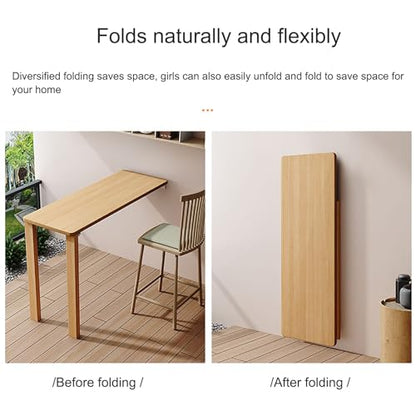 Wall Mounted Folding Bar Table, Space-Saving High Top Table for Kitchen, Living Room, Dining, Entryway - size: 100*40*100cm/39.5*16*39.5in