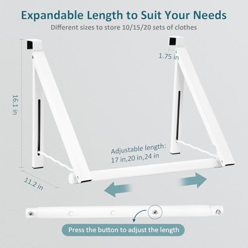 Optish Foldable Over The Door Hanger - Space-Saving Drying Rack for Coats & Clothing, Small Clothes Organizer, White - size: 1 Pack