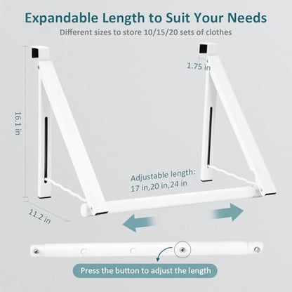 Optish Foldable Over The Door Hanger - Space-Saving Drying Rack for Coats & Clothing, Small Clothes Organizer, White - size: 1 Pack