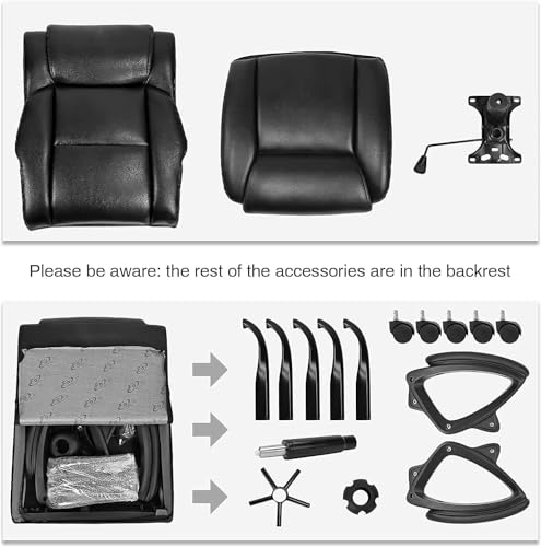 Flip-up Arms Office Desk Chair Big and Tall Managerial Executive Chair, High Back Computer Chair Ergonomic Adjustable Height PU Leather Chairs with Armrest for Long Time Sitting - color: New Brown