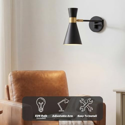 OSYNNIQ Wall Sconce Light with Adjustable Swing Arm for Bedside Reading (Style 2) - size: STYLE 2