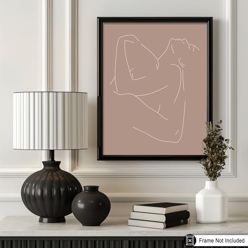 Poster Master 연인 포스터 - 커플 프린트 - 발렌타인 데이 아트 - 포옹 디자인 - 라인 드로잉 - 블랙 & 화이트 - 스케치 & 미니멀 데코 - 로맨틱 침실 또는 거실 - 20.3 x 25.4cm(8 x 10인치) 프레임 없는 벽 장식 - color: 스타일-06, size: 8"L x 10"W