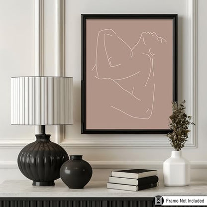 Poster Master 연인 포스터 - 커플 프린트 - 발렌타인 데이 아트 - 포옹 디자인 - 라인 드로잉 - 블랙 & 화이트 - 스케치 & 미니멀 데코 - 로맨틱 침실 또는 거실 - 20.3 x 25.4cm(8 x 10인치) 프레임 없는 벽 장식 - color: 스타일-06, size: 8"L x 10"W