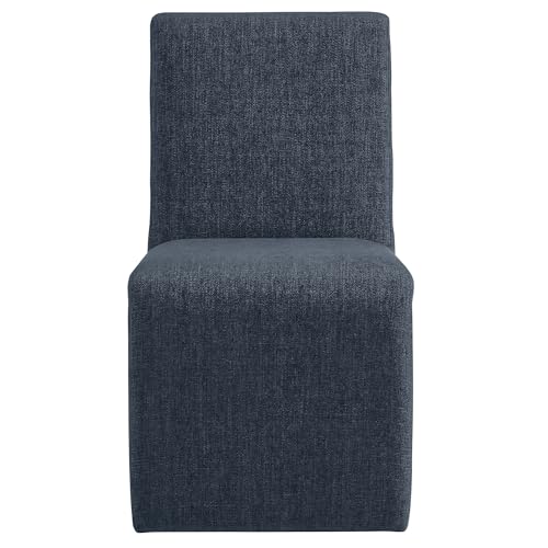 Modway Emory Fabric Slipper Dining Chair in Slate Blue – Upholstered Armless Dining Side Chair – Versatile Modern Accent Chair or Vanity Chair - color: Slate Blue