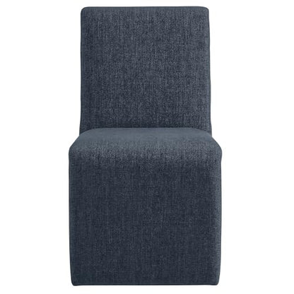 Modway Emory Fabric Slipper Dining Chair in Slate Blue – Upholstered Armless Dining Side Chair – Versatile Modern Accent Chair or Vanity Chair - color: Slate Blue