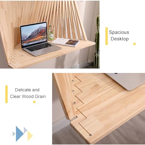 Wall Mounted Table, Art Decor Desk, Fold Down Table for Office Home Kithchen, Modern Style Floating Wall Desk(Size:Small) - size: Small