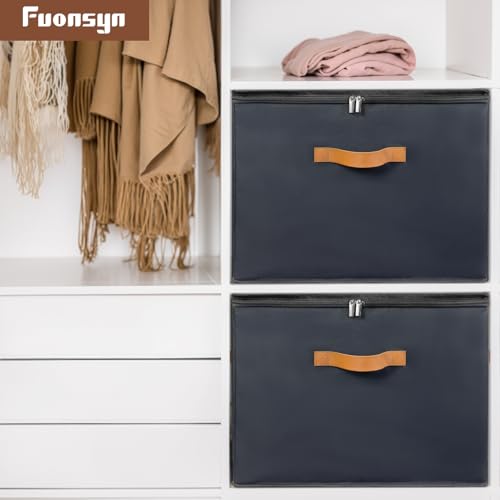 Shoe Organizer for Closet, 2 Pack Shoe Storage Bins with Clear Cover, Foldable and Adjustable Dividers, Fits 16-32 Pairs, Black