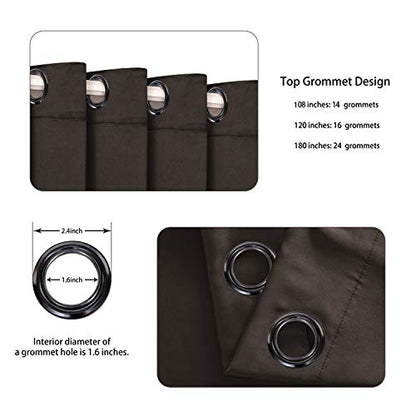 BONZER Room Divider Curtain Screen Partitions Total Privacy | Wall Grommet Wide Blackout Curtains for Living Room, Bedroom, 84L x 108W Inch (7L x 9W ft), 1 Panel, Chocolate - color: Chocolate, size: 108"W x 84"L (Pack of 1)