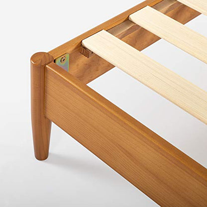 Zinus Allen Mid Century Wood Platform Bed Frame, Twin - color: Natural, size: Twin