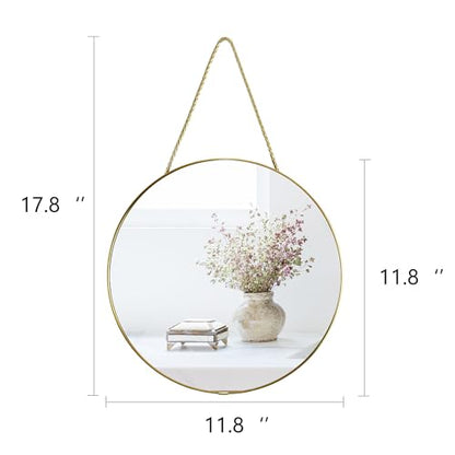 YCHMIR 11.8-inch Small Round Wall Mirror, Gold Bathroom Mirror - color: Gold