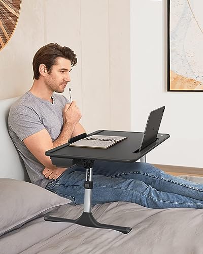 SAIJI Lap Desk for Bed, X-Large Foldable Laptop Table with Book Stand | Wrist Rest, Extra Leg Room for Sofa Couch Floor (Black) - color: Bed Desk