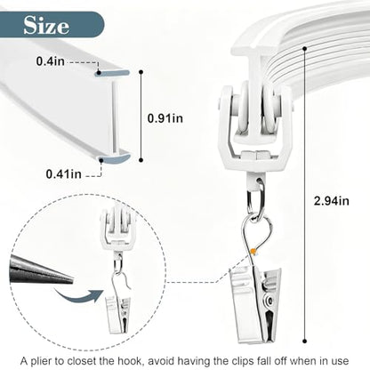 KOLAKO Flexible Bendable Curtain Track Ceiling Wall Mount 12Ft Sliding Ceiling Curtain Track System for RV Bay Shower Curtain Rods, White - color: White, size: 12Ft