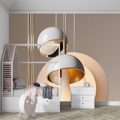 Custom Size 3D Printed Wall Mural， Modern Abstract Geometric Sphere Light Fixture，SelfAdhesive Art Prints wall Fabric （No PVC） Removable Wallpaper for Home Decor