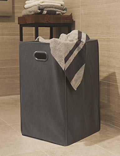 Simple Houseware Foldable Closet Laundry Hamper Basket, Dark Grey - color: Dark Grey