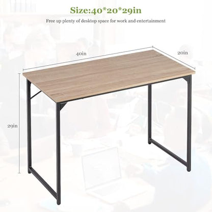 Computer Desk 40 in Length Study Writing Table, Adjustable feet, Modern Furniture for Home Office, Nature - color: Nature, size: 40 inch