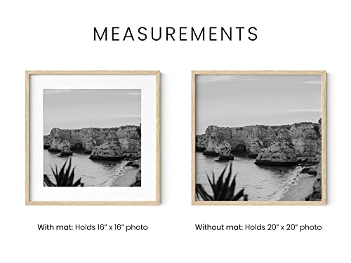 HAUS AND HUES Beige Oak Wood 20x20 Picture Frames - Set of 15, Square Frames with Plexiglass, Modern Gallery Wall Frames for Posters (20x20 in, Beige, Set of 15) - color: Beige Oak, size: 20x20 in, style: Set of 15